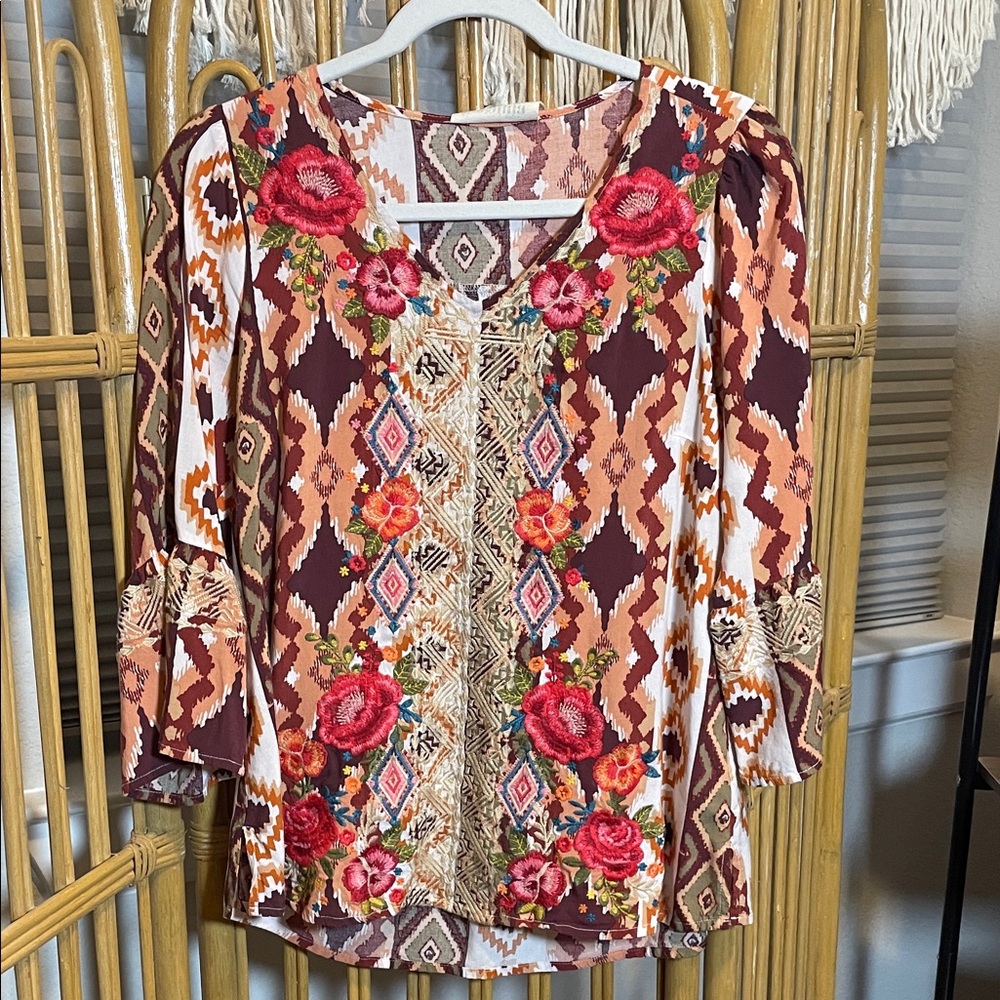 Savanna Jane Multicolor Embroidered Blouse